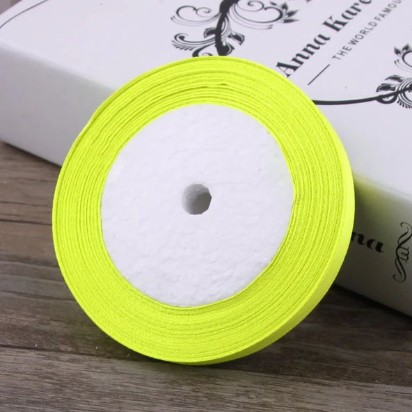 6mm Kumaş Kurdele - Floresan Sarı-Yeşil