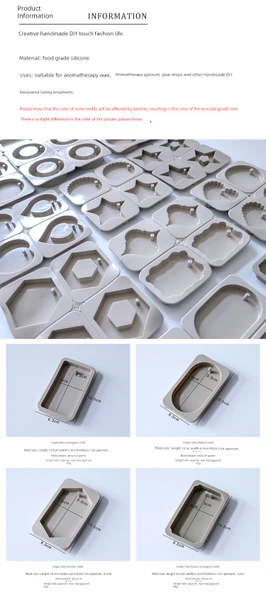 Aromaterapi Alçı Silikon DIY Kalıp - Dörtlü Kalp Kalıp - Resim 8