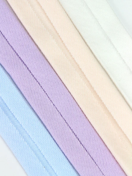 Elastik Örme Pamuklu Kumaş Şerit - Mavi Mor - 5 Metre - Resim 5