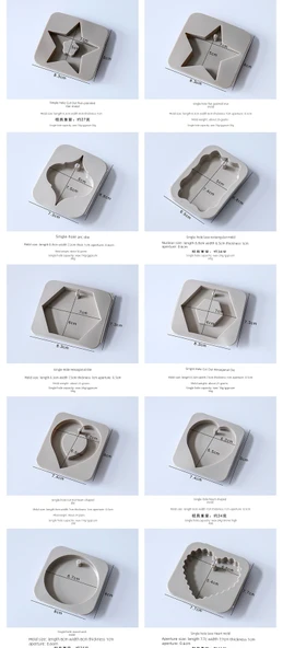 Aromaterapi Alçı Silikon DIY Kalıp - Dörtlü Kalp Kalıp - Resim 9