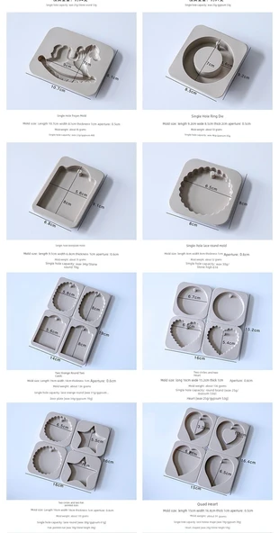 Aromaterapi Alçı Silikon DIY Kalıp - Dörtlü Kalp Kalıp - Resim 10