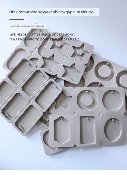 Aromaterapi Alçı Silikon DIY Kalıp - Dörtlü Kalp Kalıp - Resim 7