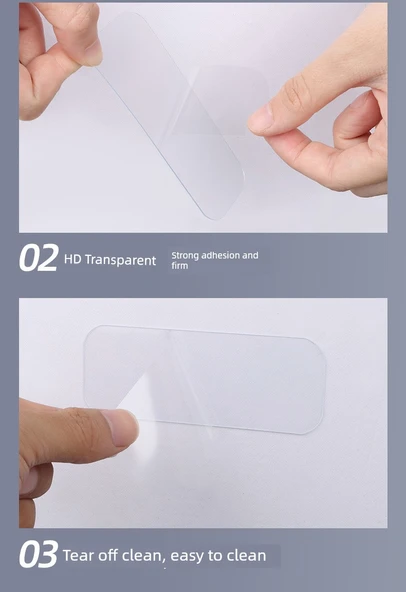 Yüksek Viskoziteli İz Bırakmayan Duvar Sticker Kancası - Dik Açı Köşe 3.5cm x 9.2cm [10 Adet] - Resim 11