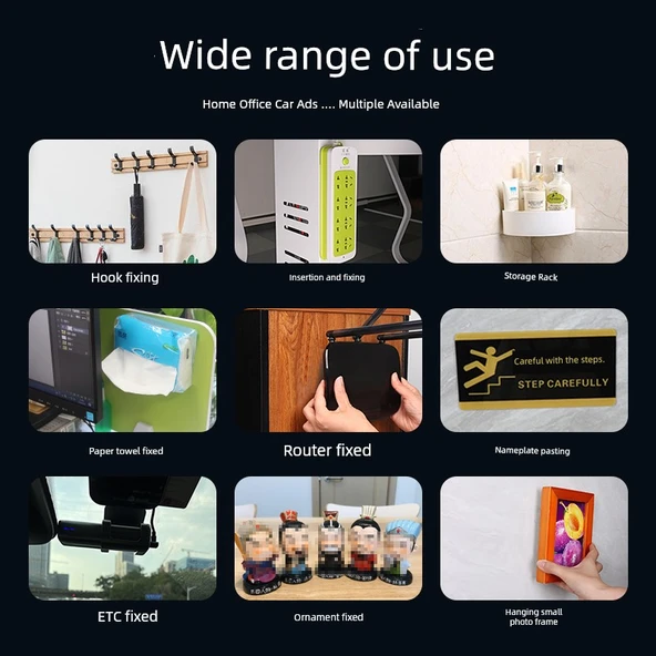 Yüksek Viskoziteli İz Bırakmayan Duvar Sticker Kancası - Dik Açı Köşe 3.5cm x 9.2cm [10 Adet] - Resim 6