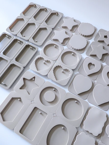 Aromaterapi Alçı Silikon DIY Kalıp - Dörtlü Kalp Kalıp - Resim 4