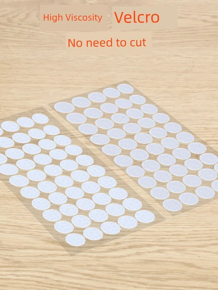Kendinden Yapışkanlı Cırt Cırt Bant Noktaları - 15mm Çap - Şeffaf (102 Çift) - 5