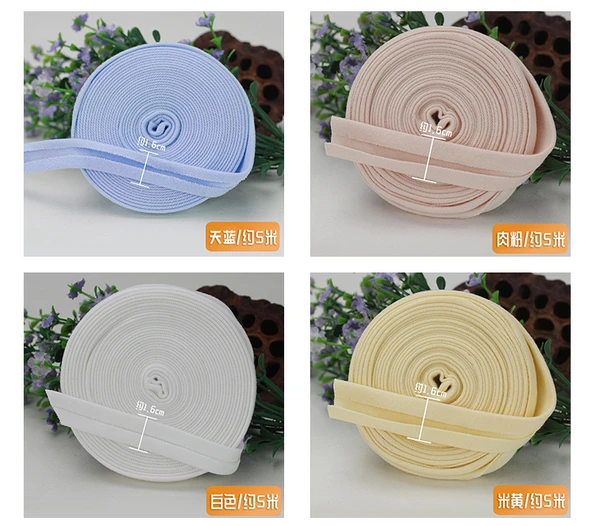 Elastik Örme Pamuklu Kumaş Şerit - Mavi Mor - 5 Metre - Resim 11