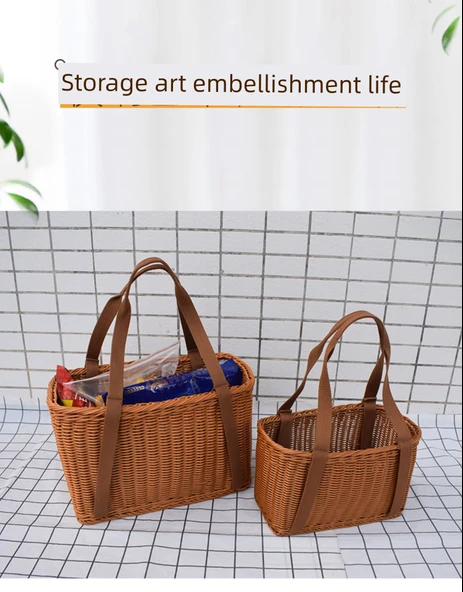 Büyük Elips Tambur Örme Sepet 30*24*20cm - 8
