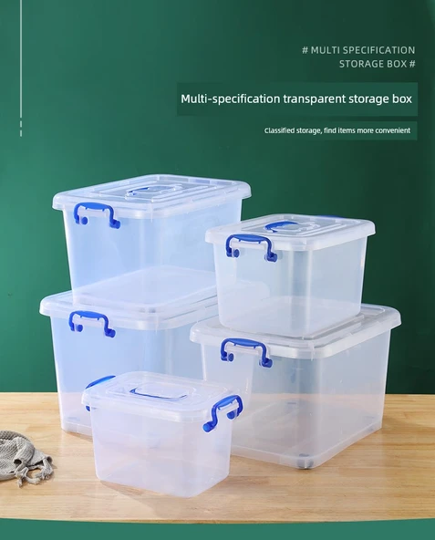 Şeffaf Plastik Saklama Kutusu - 63x44.5x36cm (80L) - 7
