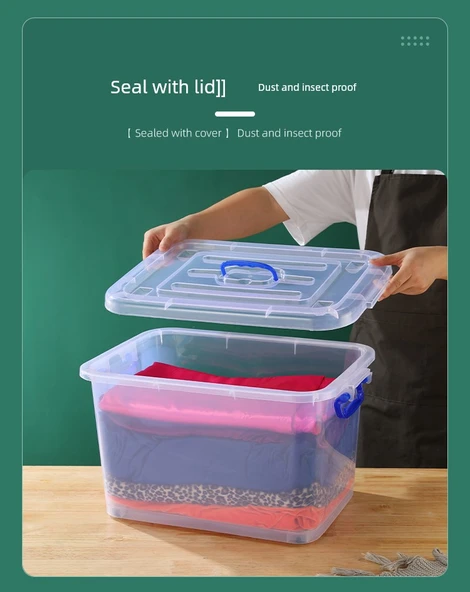Şeffaf Plastik Saklama Kutusu - 63x44.5x36cm (80L) - 11