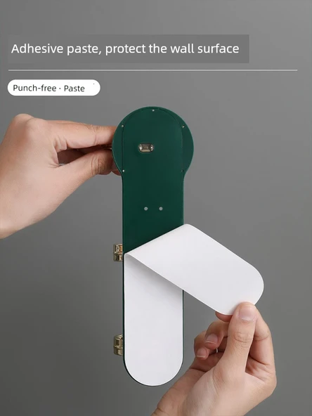 Duvara Monte Kapı Arkası Askısı - Koyu Yeşil 6 Kancalı - 2 Adet - Resim 4