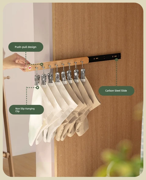 Ahşap Duvara Monte Kancalı Askı - 12 Kanca - Ahşap Rengi (Sol) - Resim 11