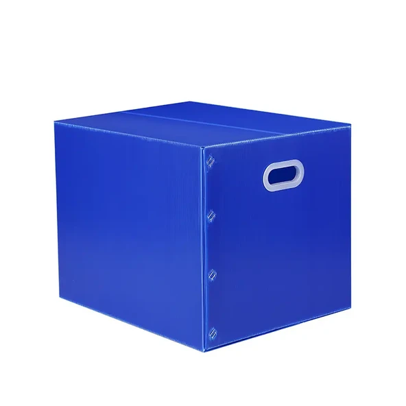 Katlanabilir Plastik Taşıma Kutusu - 70x50x50cm - Mavi - 5