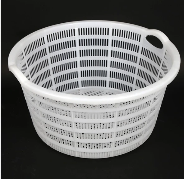 Plastik Çevirme Sepeti - Yuvarlak 1.05kg 54x30cm Beyaz