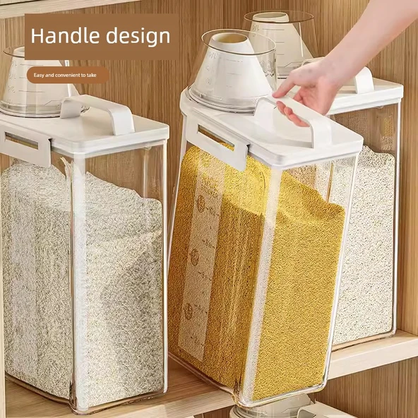 Hava Geçirmez Gıda Saklama Kabı - 2'li Set 2.5L - Tahıl Bölmeli - Resim 5