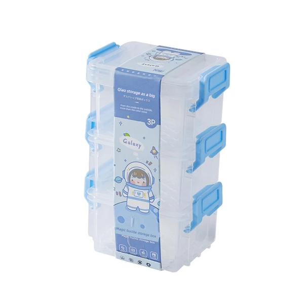 Mini Üç Katlı Saklama Kutusu - Yeşil Kakao Damlası Tokalı - 6