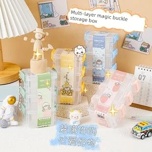 Mini Üç Katlı Saklama Kutusu - Yeşil Kakao Damlası Tokalı - 7