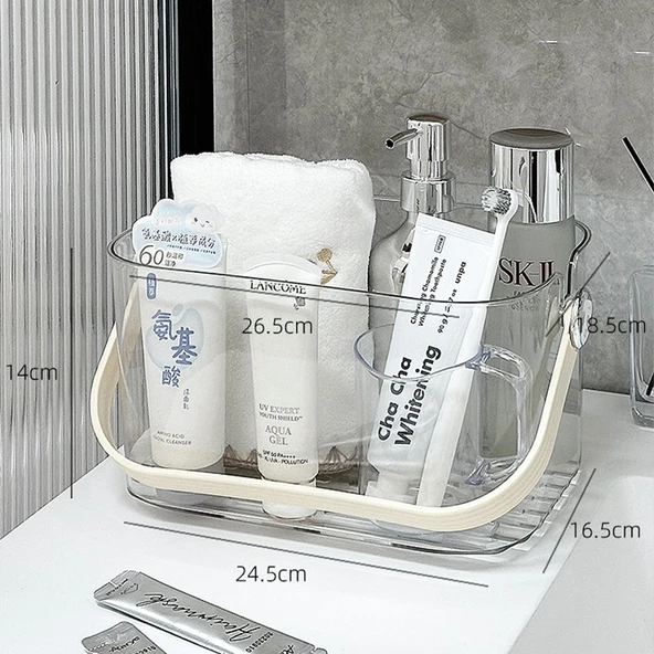 Öğrenci Yurdu Banyo Sepeti - Şeffaf Desenli 2