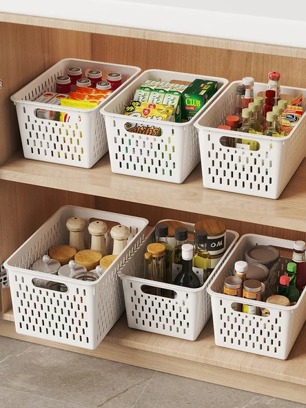 İskandinav Beyaz Plastik Saklama Sepeti - Kalınlaştırılmış Ekstra Büyük Boyut - 4