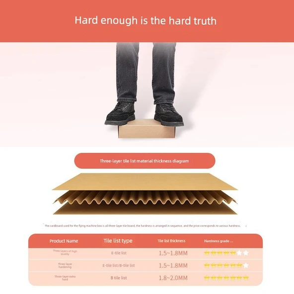 Üç Katlı Uçak Kutusu 20*13*3cm Sertleştirilmiş - 50'li Paket - Resim 3