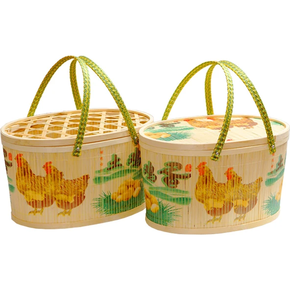 Bambu Dokuma Yumurta Sepeti - Buti 22*14*10 Oval Sepet 1.00kg Yumurta - 5
