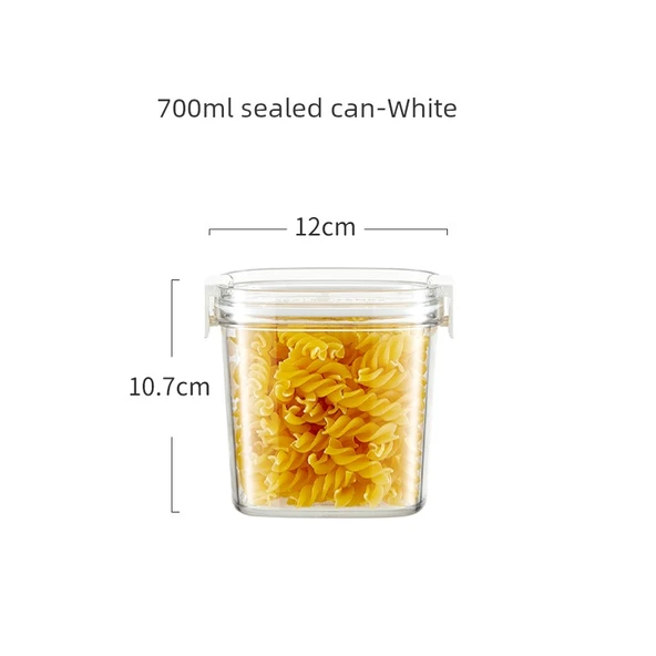 700ml Beyaz Plastik Gıda Saklama Kabı - Hava Geçirmez