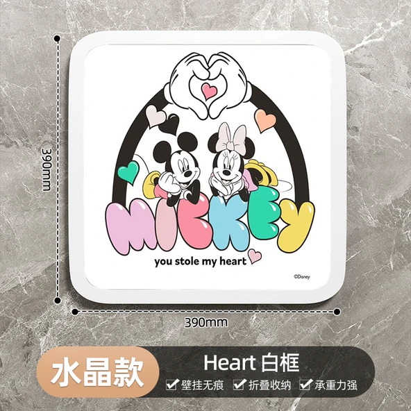 Katlanabilir Banyo Rafı - Kristal Desenli - Beyaz Kutu - Mickey Minnie