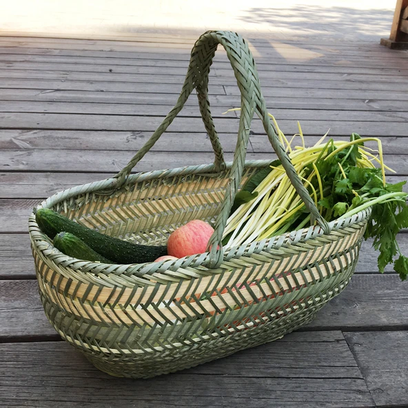 Bambu Mutfak Saklama Sepeti - Büyük Boy 45x25x20 cm