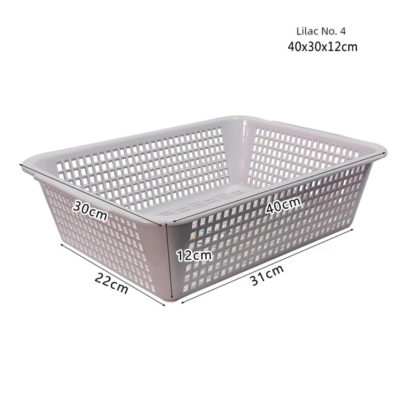 Dikdörtgen Plastik Masaüstü Organizer Sepet - Leylak-2