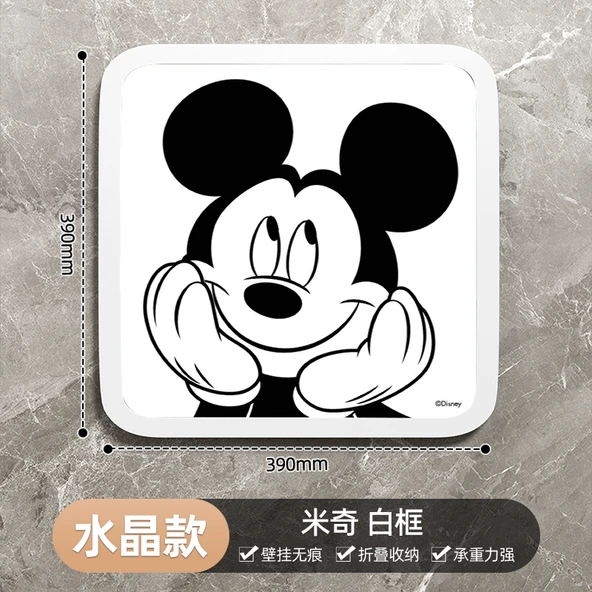 Katlanabilir Banyo Rafı - Kristal Desenli - Beyaz Kutu - Gülen Mickey