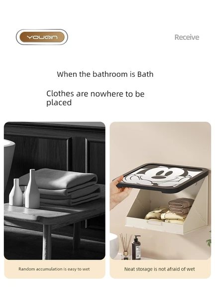 Katlanabilir Banyo Rafı - Kristal Desenli Kulp - Beyaz Kutu - Banyo Kedisi - 7