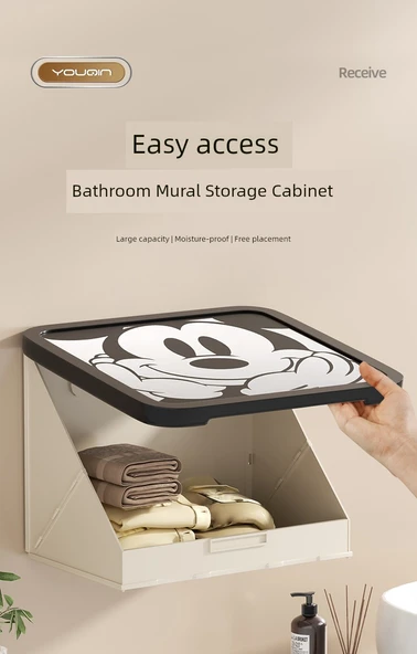 Katlanabilir Banyo Rafı - Kristal Desenli Kulp - Beyaz Kutu - Banyo Kedisi - 6