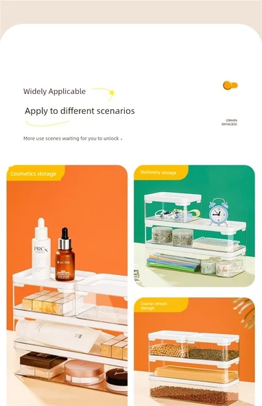 Kapaklı İstiflenebilir Şeffaf Saklama Kutusu - 8250 Dar - Resim 10