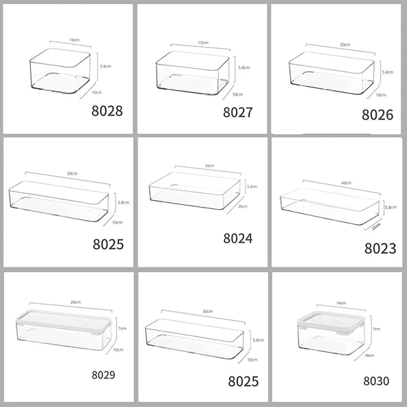 Kapaklı İstiflenebilir Şeffaf Saklama Kutusu - 8250 Dar - Resim 2
