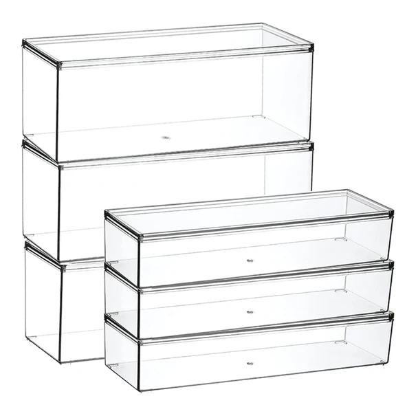 Kapaklı İstiflenebilir Şeffaf Saklama Kutusu - 8250 Dar - Resim 5