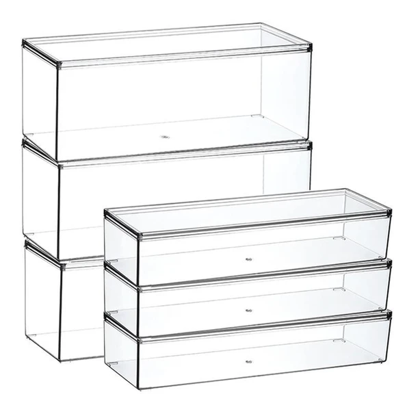 Kapaklı İstiflenebilir Şeffaf Saklama Kutusu - 8250 Dar - Resim 7