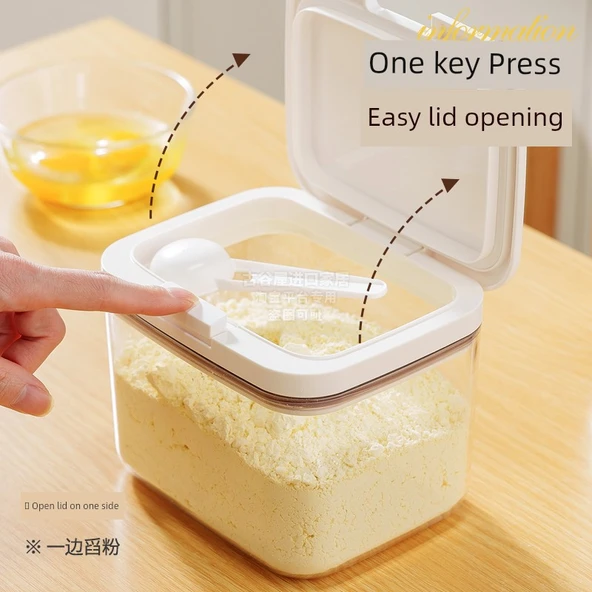 Pirinç ve Tahıl Saklama Kabı - 1.2L - 2'li Set - Ölçü Kaşıklı - Resim 3