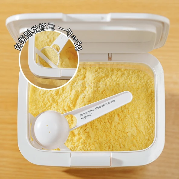 Pirinç ve Tahıl Saklama Kabı - 1.2L - 2'li Set - Ölçü Kaşıklı - Resim 4