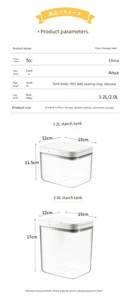 Pirinç ve Tahıl Saklama Kabı - 1.2L - 2'li Set - Ölçü Kaşıklı - Resim 9