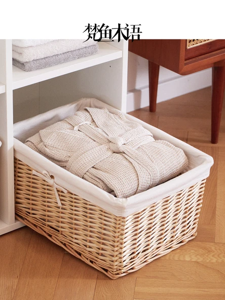 Rattan Dokuma Saklama Sepeti - Bal Rengi Orta Boy - 3