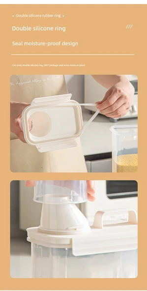 2.5L Yeşil - 2'li Gıda Sınıfı Pirinç Mısır Gevreği Saklama Kutusu [Ölçülü, Kapaklı] - Resim 11