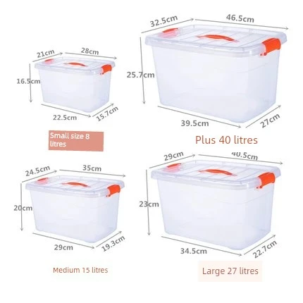 Pembe (Şeker Tozu) Şeffaf Plastik Saklama Kutusu - Ekstra Büyük Boy 65 Litre - 2