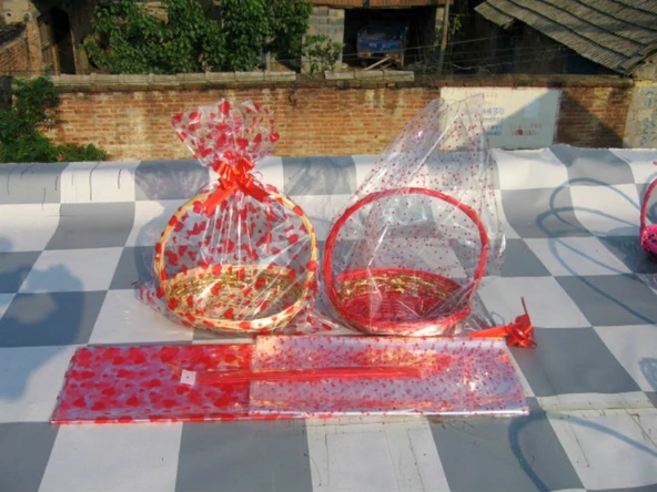 Rattan Hasır Sepet - Kırmızı (Trumpet) - 5