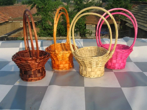 Rattan Hasır Sepet - Koyu Kahverengi (Trumpet) - 4