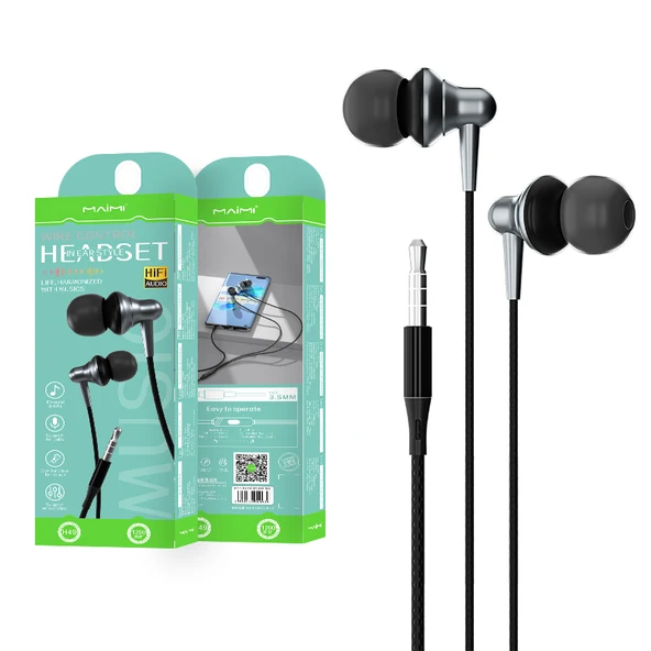 H49 Kablolu Kulak İçi Kulaklık - 3.5mm - Siyah