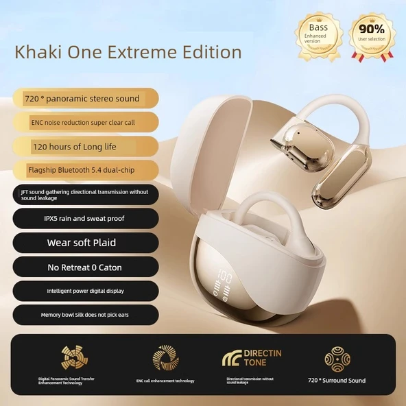 Kemik İletimli Kulaklık - Haki [Extreme Edition] 720° Dolby Surround - 120 Saat
