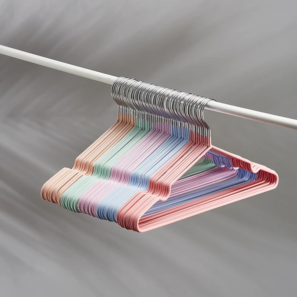 Kaymaz Elbise Askısı - Yetişkin - 10'lu Paket - İskandinav Yeşili - Standart 40g - Resim 5