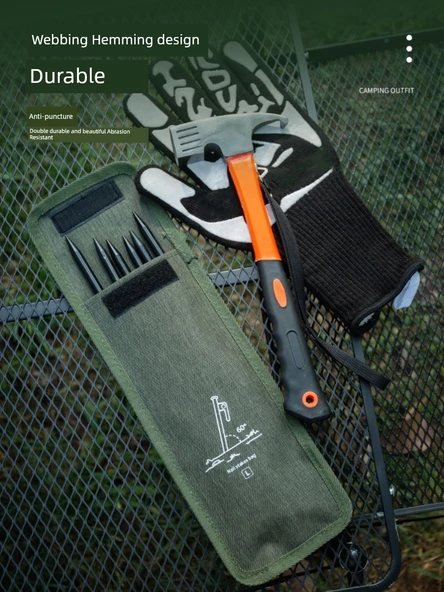 Kamp Çadır Kazığı Saklama Çantası - 30cm Çivi Çantası - 6