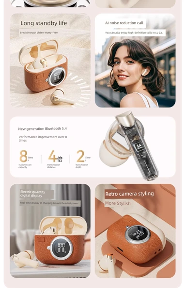 Bluetooth 5.4 Kulaklık - Amiral Gemi Yeni Cilt - Panoramik Stereo - 9