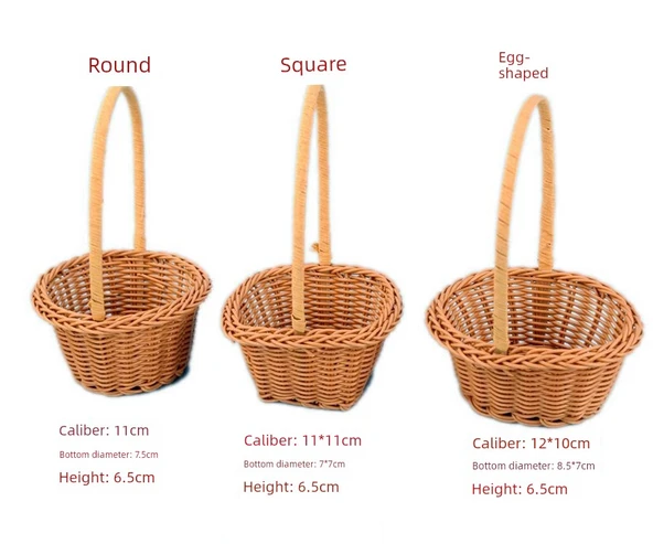 Kare Model - Imitasyon Rattan Küçük Sepet - Oyuncak, Şeker ve Hediye Sepeti - 6
